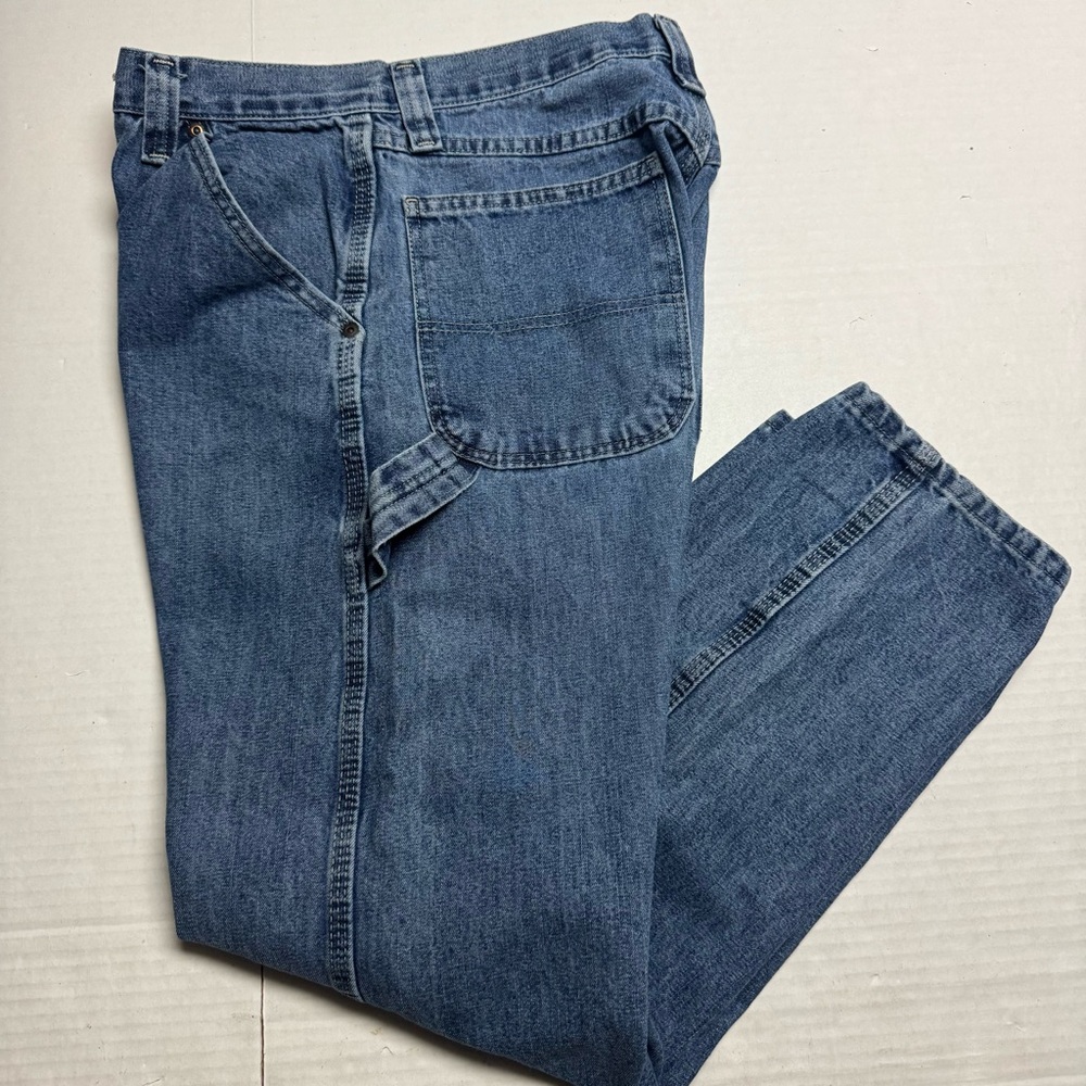 Wrangler Five Star Premium Straight Leg Carpenter Jeans In Blue Men's: 32x30 - Picture 5 of 6